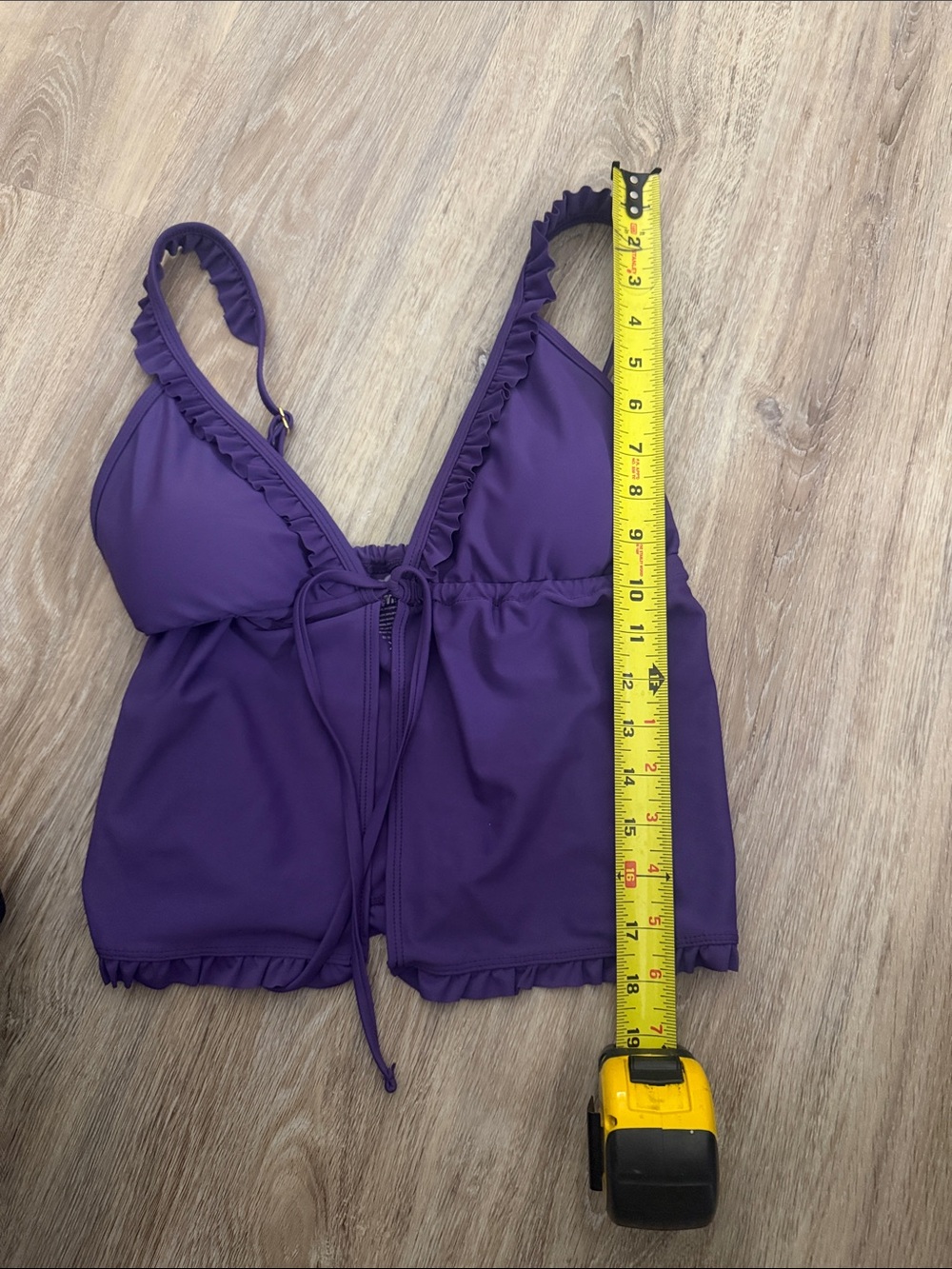 Purple Ruffle Tankini Bikini Set - XL - Picture 6 of 10